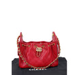 CHANEL 25 Mini Quilted Caviar Leather Hobo Bag Red