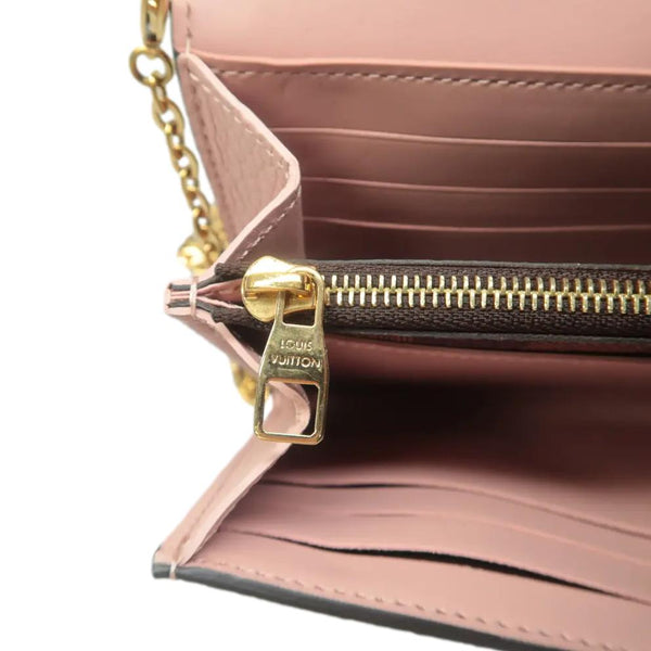 LOUIS VUITTON Croisette Damier Ebene Crossbody Rose Ballerine