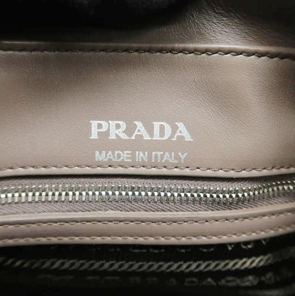 PRADA Diagramme Leather Crossbody Bag Clay Grey