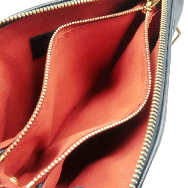 LOUIS VUITTON Coussin BB Monogram Embossed Leather Shoulder Bag Black