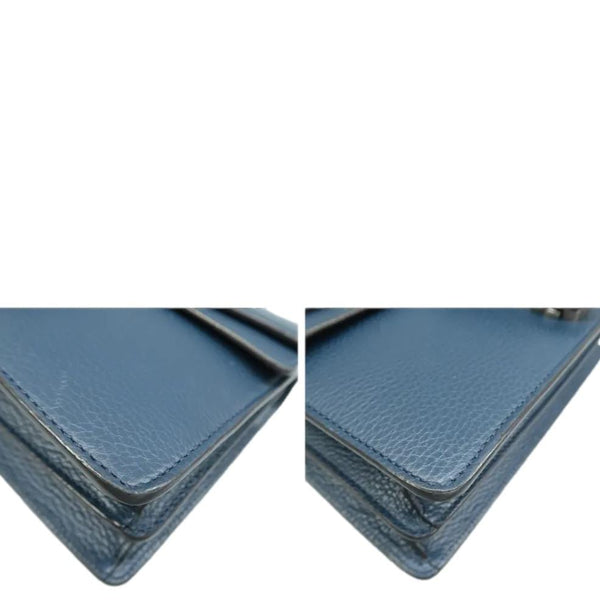 GUCCI Dionysus Medium Leather Shoulder Bag Navy Blue 400249