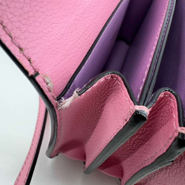 VERSACE La Medusa Small Leather Shoulder Bag Pink