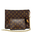 LOUIS VUITTON Toiletry Pouch On Chain Monogram Canvas Clutch Brown