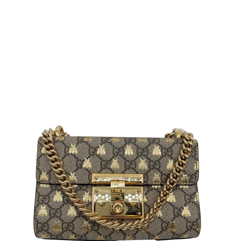 Gucci GG Supreme Bees Padlock Shoulder Bag