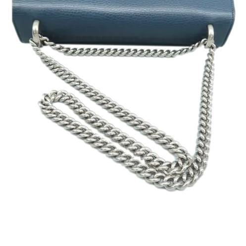 GUCCI Dionysus Medium Leather Shoulder Bag Navy Blue 400249