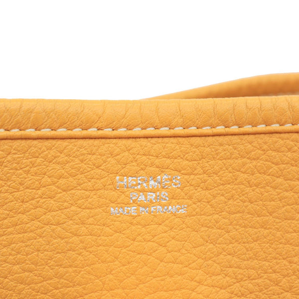 HERMES Evelyne PM Taurillon Clemence Leather Crossbody Bag Yellow