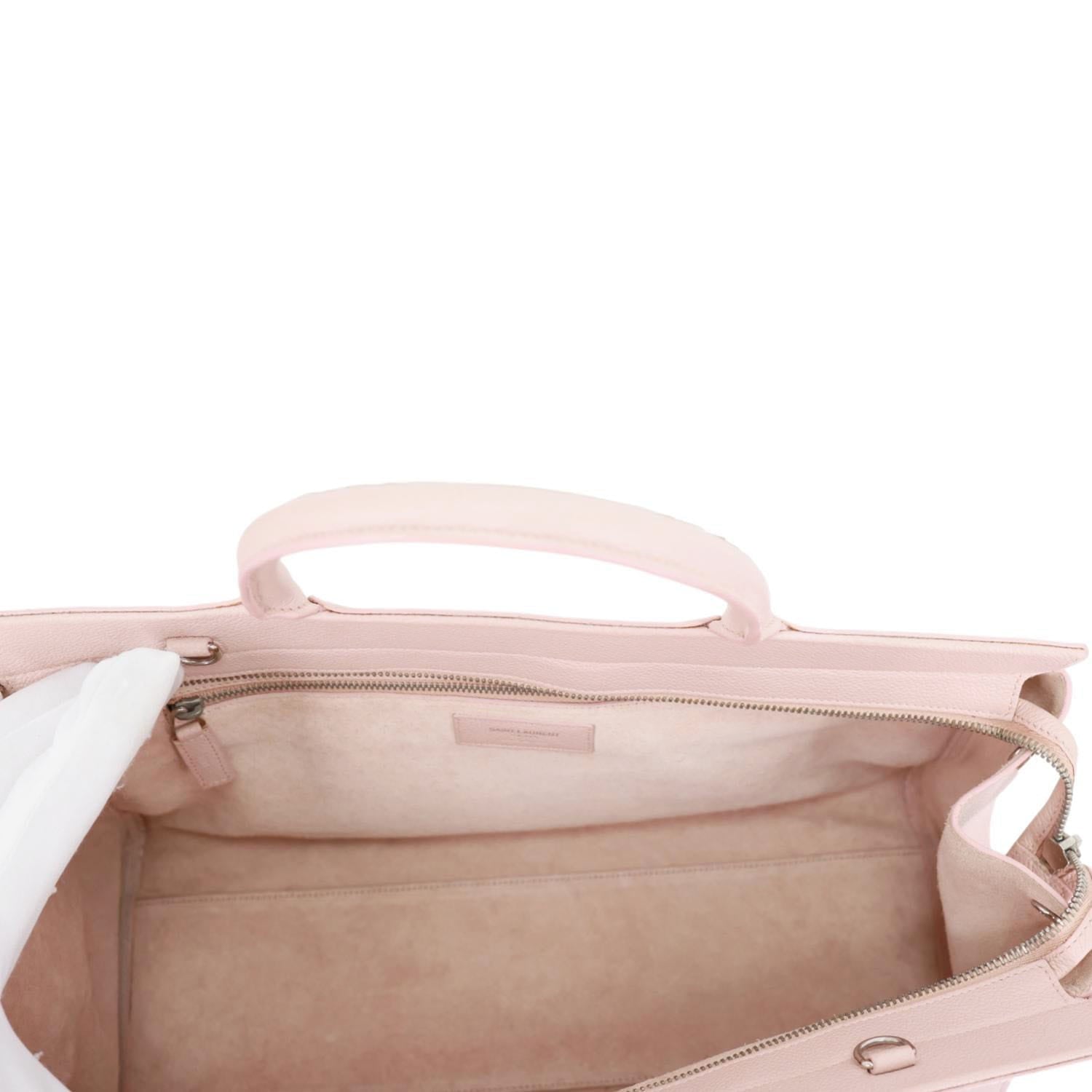 YVES SAINT LAURENT Cabas Rive Gauche Grained Calfskin Leather Satchel