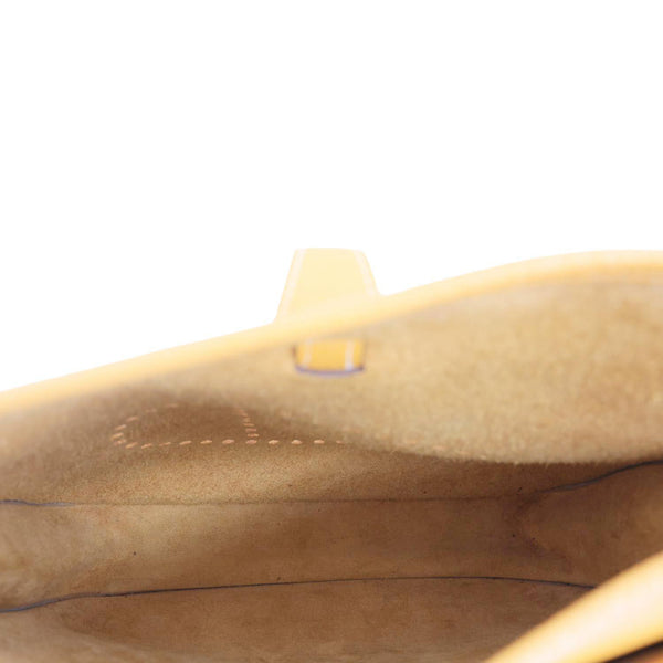 HERMES Evelyne PM Taurillon Clemence Leather Crossbody Bag Yellow