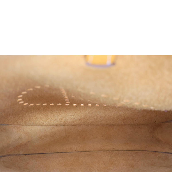 HERMES Evelyne PM Taurillon Clemence Leather Crossbody Bag Yellow