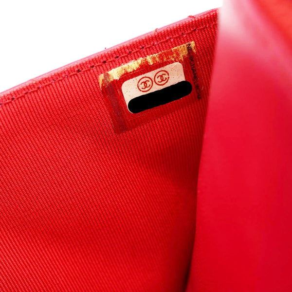 CHANEL Quilted Lambskin Leather Wallet On Chain Bag Dark Pink