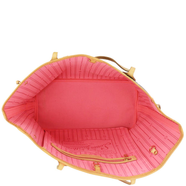 LOUIS VUITTON Neverfull MM Roses Monogram Canvas Shoulder Bag Brown