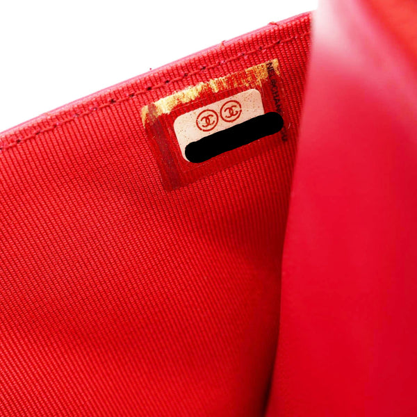 CHANEL Quilted Lambskin Leather Wallet On Chain Bag Dark Pink