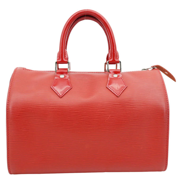 LOUIS VUITTON Speedy 25 Epi Leather Satchel Bag Red