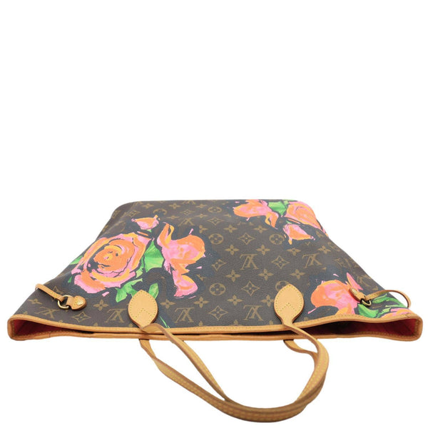 LOUIS VUITTON Neverfull MM Roses Monogram Canvas Shoulder Bag Brown