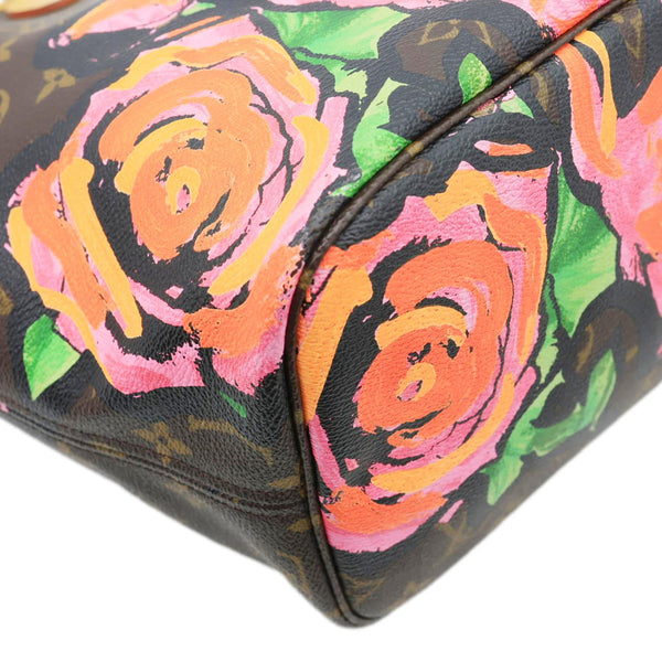 LOUIS VUITTON Neverfull MM Roses Monogram Canvas Shoulder Bag Brown