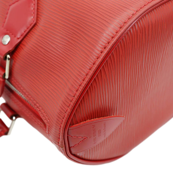 LOUIS VUITTON Speedy 25 Epi Leather Satchel Bag Red