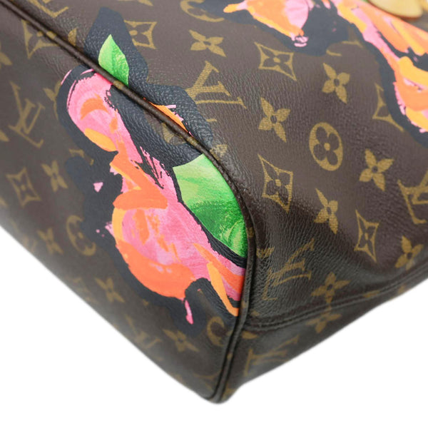 LOUIS VUITTON Neverfull MM Roses Monogram Canvas Shoulder Bag Brown