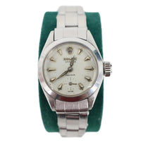 ROLEX 1959 Women's Oyster Precision Stainless Steel Watch White Dial 22MM
