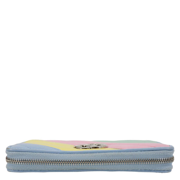 Gucci GG Marmont Matelasse Calfskin Leather Zip Around Wallet Pastel Multicolor