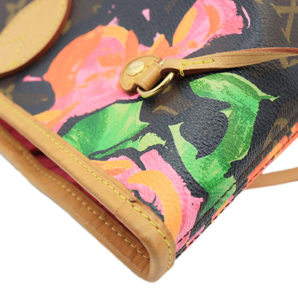 LOUIS VUITTON Neverfull MM Roses Monogram Canvas Shoulder Bag Brown