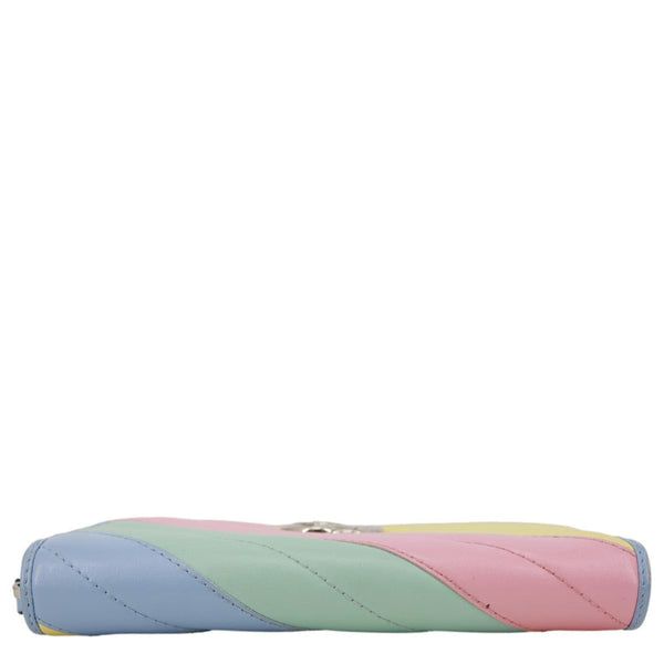 Gucci GG Marmont Matelasse Calfskin Leather Zip Around Wallet Pastel Multicolor