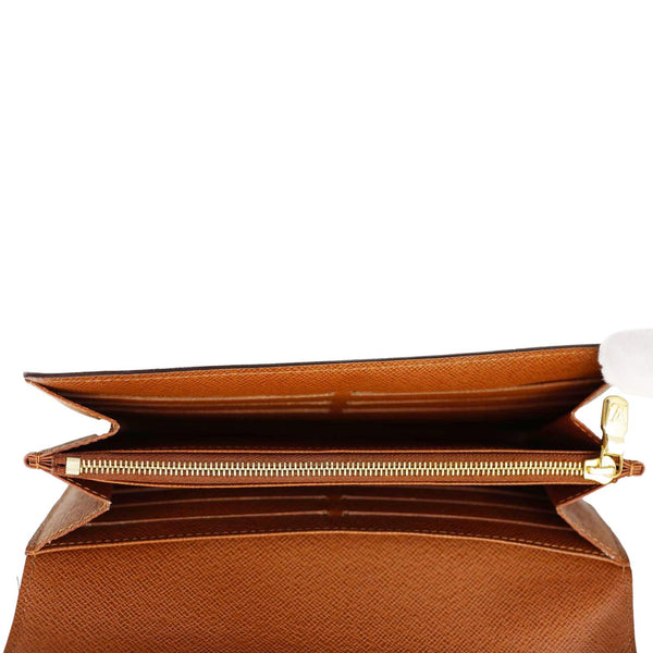 LOUIS VUITTON Sarah Monogram Canvas Wallet Brown