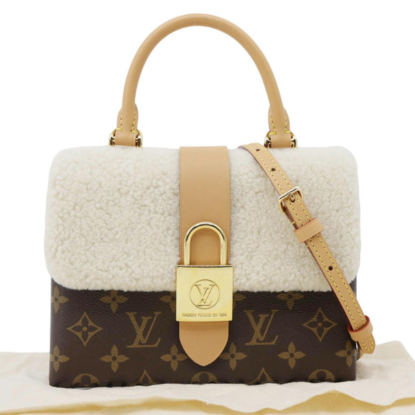 LOUIS VUITTON Locky BB Monogram Shearling Crossbody Bag Beige