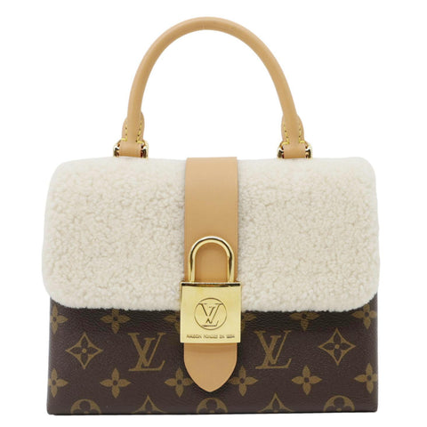 LOUIS VUITTON Locky BB Monogram Shearling Crossbody Bag Beige