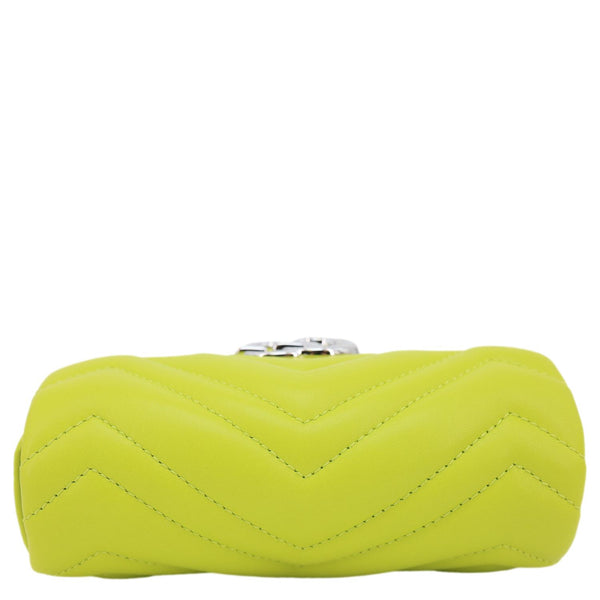 GUCCI GG Marmont Mini Matelasse Lambskin Leather Shoulder Bag Bright Green 841290