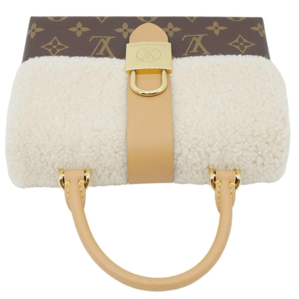 LOUIS VUITTON Locky BB Monogram Shearling Crossbody Bag Beige