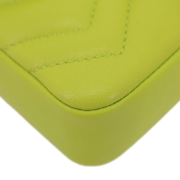 GUCCI GG Marmont Mini Matelasse Lambskin Leather Shoulder Bag Bright Green 841290