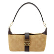 LOUIS VUITTON Mia Monogram Empreinte Suede Hobo Pochette Beige