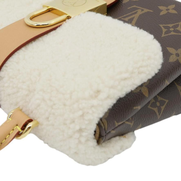 LOUIS VUITTON Locky BB Monogram Shearling Crossbody Bag Beige