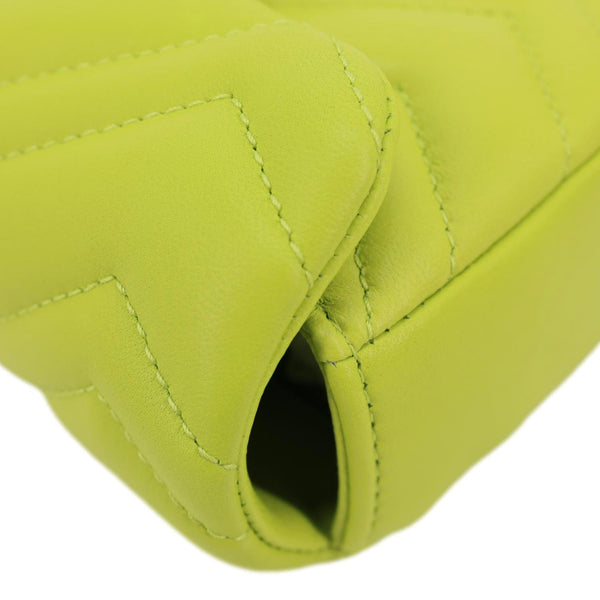 GUCCI GG Marmont Mini Matelasse Lambskin Leather Shoulder Bag Bright Green 841290