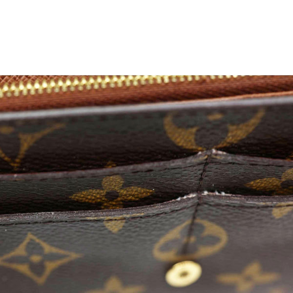 LOUIS VUITTON Sarah Monogram Canvas Wallet Brown