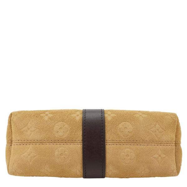 LOUIS VUITTON Mia Monogram Empreinte Suede Hobo Pochette Beige