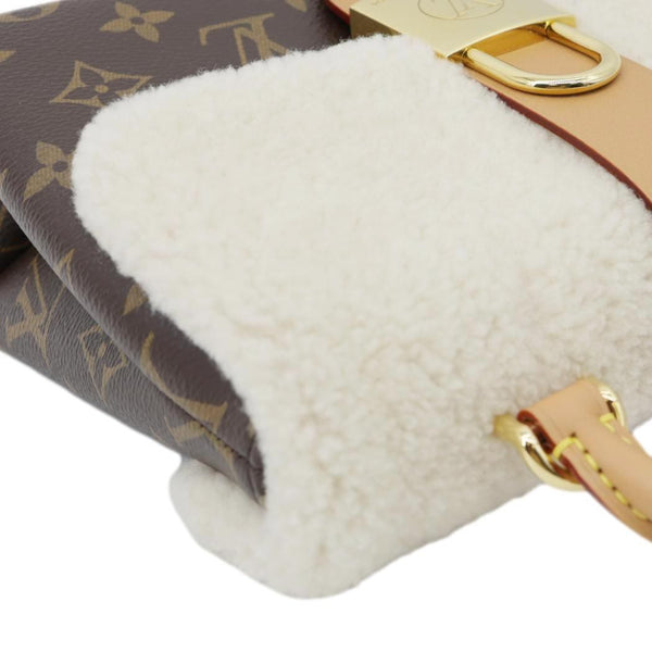 LOUIS VUITTON Locky BB Monogram Shearling Crossbody Bag Beige