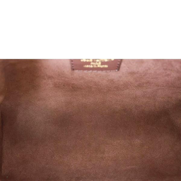 LOUIS VUITTON Mia Monogram Empreinte Suede Hobo Pochette Beige