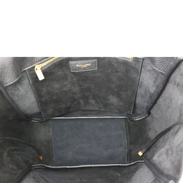 YVES SAINT LAURENT Le 5 a 7 Bea Grained Leather Tote Bag Black