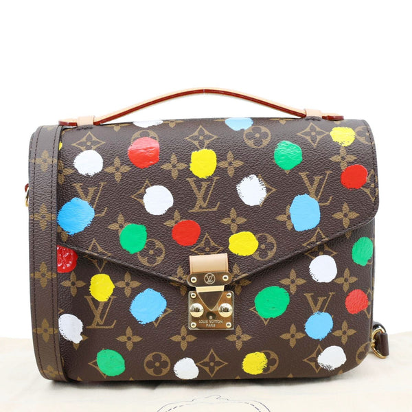 LOUIS VUITTON LV x YK Dots Metis Pochette Monogram Painted Dots Crossbody Bag Brown