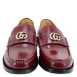 GUCCI Double G Leather Loafers Size 40.5 Burgundy 816333