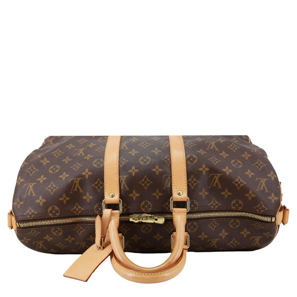 LOUIS VUITTON Keepall 45 Bandouliere Monogram Canvas Travel Bag Brown