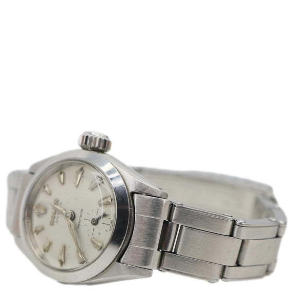 ROLEX 1959 Women's Oyster Precision Stainless Steel Watch White Dial 22MM