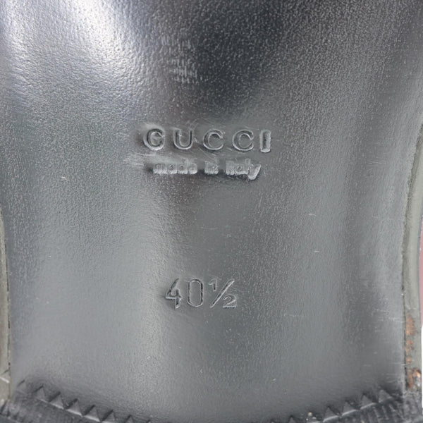 GUCCI Double G Leather Loafers Size 40.5 Burgundy 816333