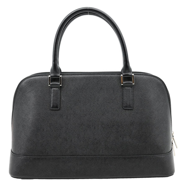 BURBERRY Dome Front Pocket Leather Top Handle Bag Black