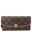 LOUIS VUITTON Emilie Bloom Flowers Monogram Canvas Wallet Rose Ballerine