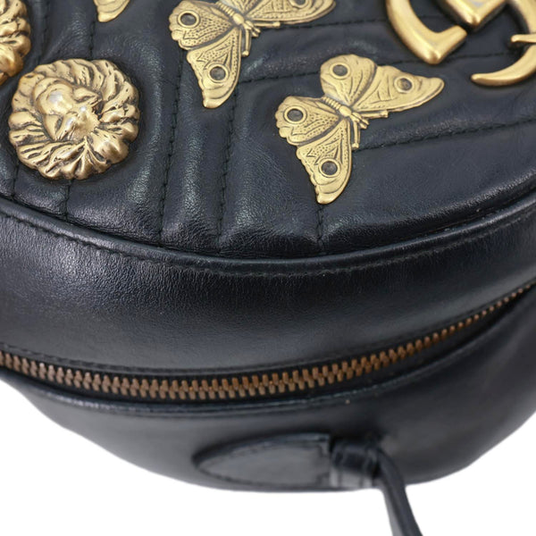 GUCCI GG Marmont Animal Studs Leather Backpack Black 476671