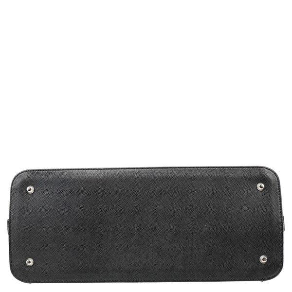 BURBERRY Dome Front Pocket Leather Top Handle Bag Black