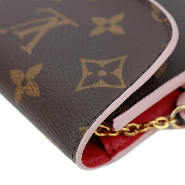 LOUIS VUITTON Emilie Bloom Flowers Monogram Canvas Wallet Rose Ballerine