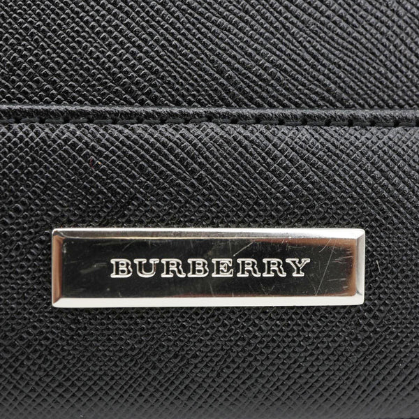 BURBERRY Dome Front Pocket Leather Top Handle Bag Black